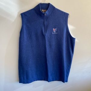 Peter Millar x The Patriot Quarter Zip Sweater Vest, Denim Blue, XL